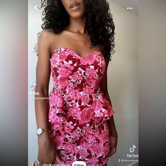 ZARA FLORAL JACQUARD DRESS - Picture 9 of 16